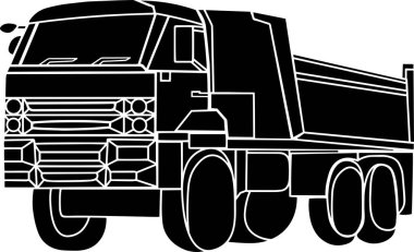 Car Vector Stencil, Black and White