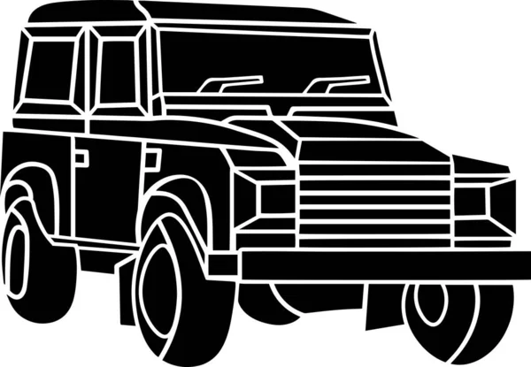 Car Vector Stencil, Black and White