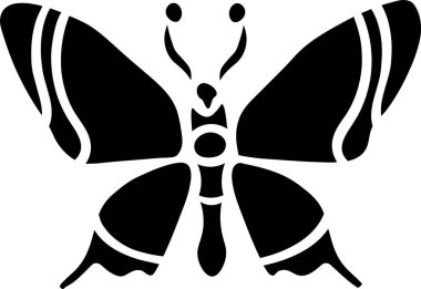 Butterfly Vector Stencil, Black and White