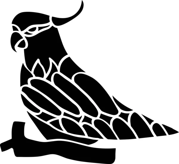 Parrot Vector Stencil Black White — Stockvektor