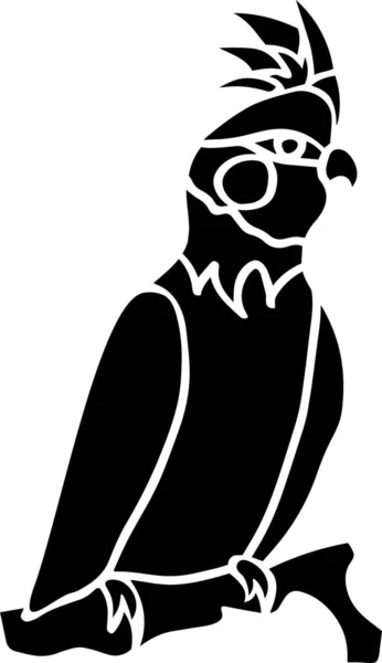 Parrot Vector Stencil Black White — Stockvektor