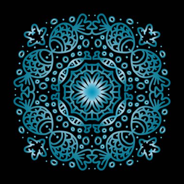 Balık süsü desenli mandalanın vektör çemberi.