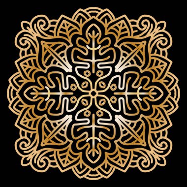 Mandala çiçekli süs. Geometrik çember. 