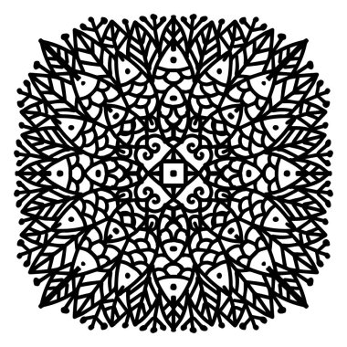 Balık süsü desenli mandalanın vektör çemberi.