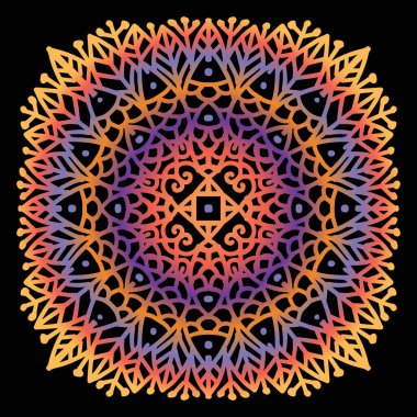 Balık süsü desenli mandalanın vektör çemberi.