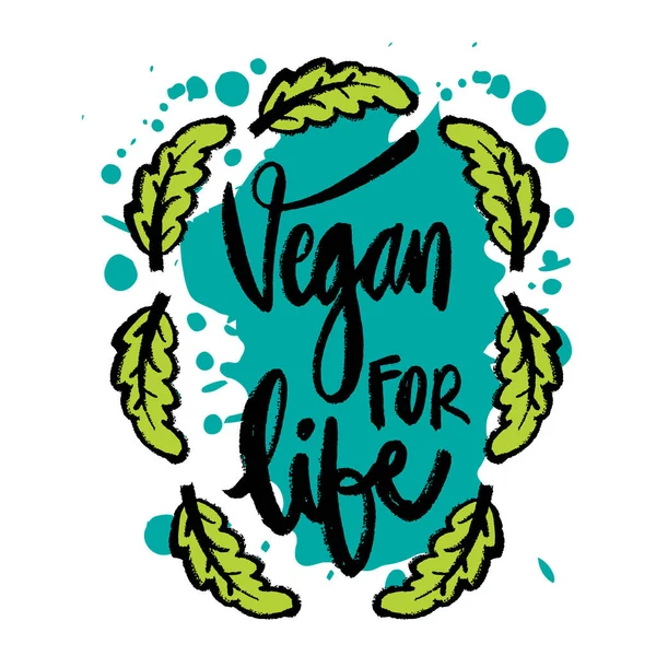 Vegan Vita Lettering Disegnato Mano — Vettoriale Stock