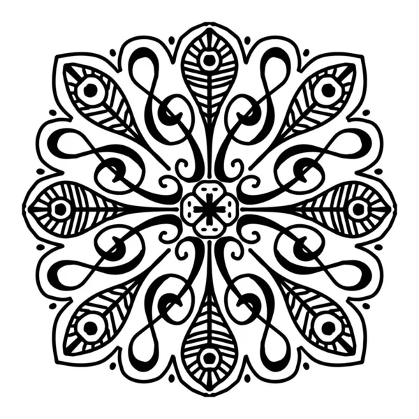 Cercle Vectoriel Mandala Avec Motif Ornement Musical — Image vectorielle