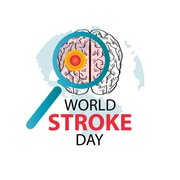 Dia Mundial Acidente Vascular Cerebral Design Conceito Cartaz Outubro —  Vetores de Stock