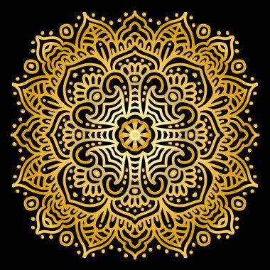 Çiçekli süs desenli mandala çizimi..