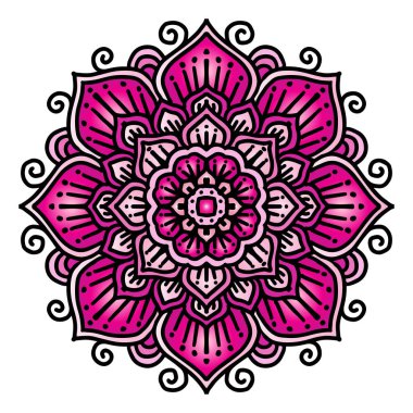 Çiçek desenli mandala el çizimi.