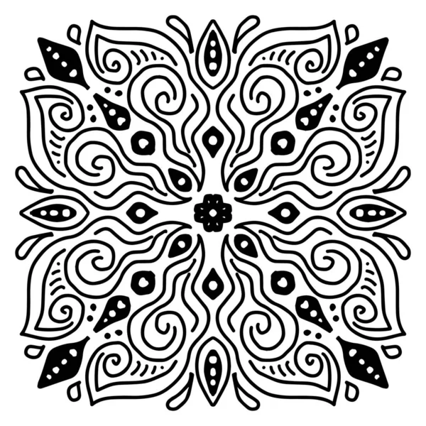 Mandala Art Dessiné Main Avec Nuage Abstrait Ornement Ethnique — Image vectorielle