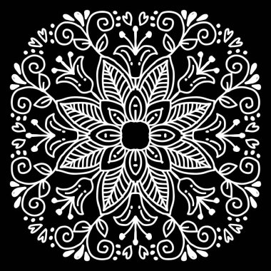 Çiçek desenli el yapımı mandala..