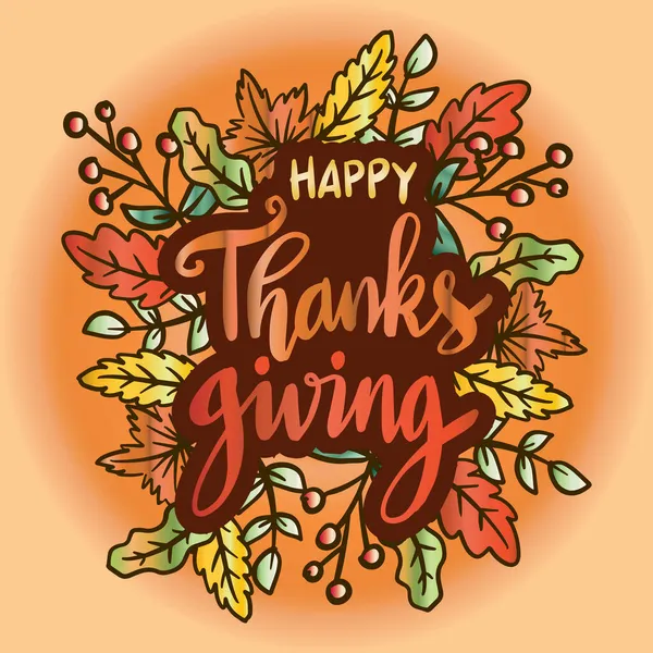 Met Hand Getekend Thanksgiving Belettering Typografie Voor Wenskaarten Posters — Stockvector