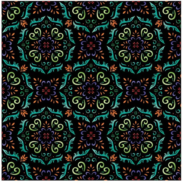 Mandala Nahtlosen Muster Hintergrund Mit Runden Ornament Abstrakte Blume Element — Stockvektor