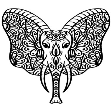 Fil Başlı Zentangle Çizilmiş Olsaydı