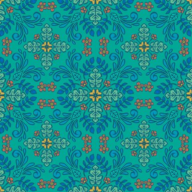 Çiçek motif süsü ile Mandala desensiz arkaplan.