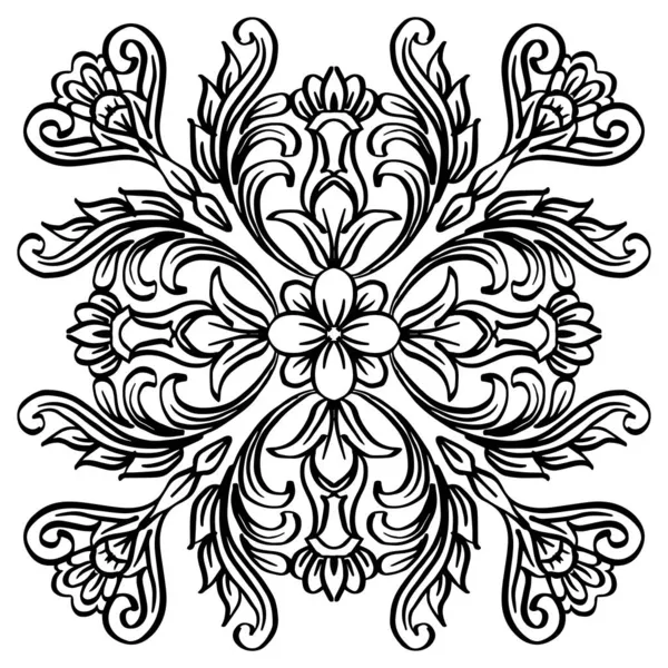 Mandala Floral Elementos Decorativos Vintage Padrão Oriental Ilustração Desenho Mão — Vetor de Stock