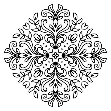 Çiçek mandala tasarımı, dekoratif yuvarlak süsler..