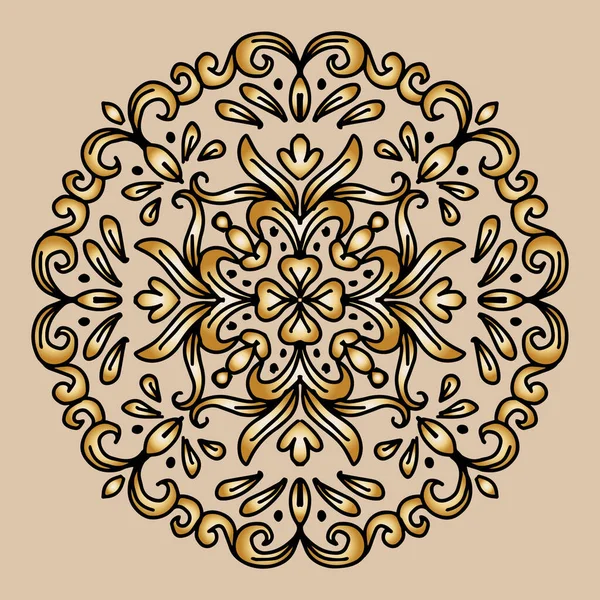 Diseño Floral Mandala Adornos Decorativos Redondos — Vector de stock