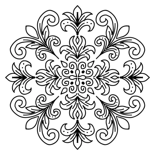 Цветочный Мандала Дизайн Декоративные Круглые Украшения — стоковый вектор