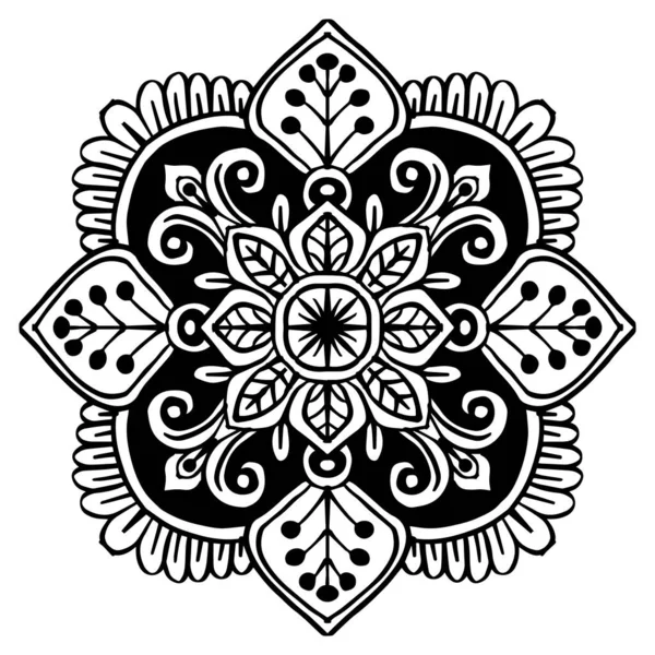 Blommig Prydnadsväxter Mandala Design Bakgrund Dekorativa Runda Prydnad — Stock vektor