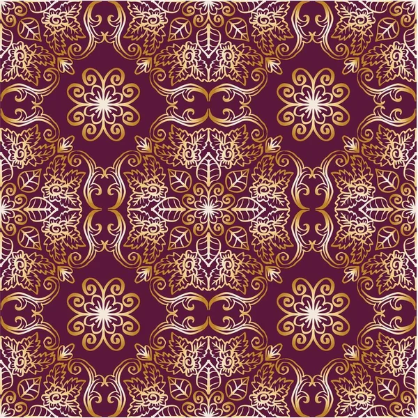 Mandala Nahtloses Muster Mit Rosenblüte — Stockvektor