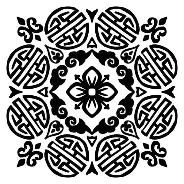 Mandala Ronde Décorative Pour Conception Avec Ornement Chinois — Image vectorielle