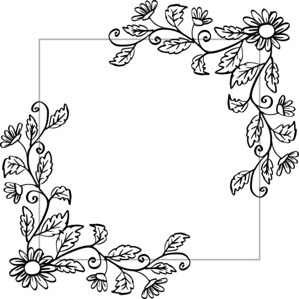 Doodle Floral Στοιχεία Φόντο Εικόνα Σχεδίασης Χεριών — Διανυσματικό Αρχείο