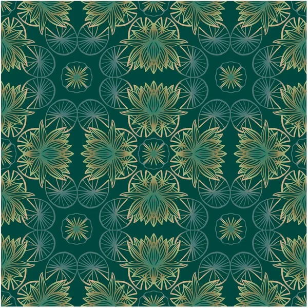 Modèle Sans Couture Mandala Avec Fleur Lotus — Image vectorielle