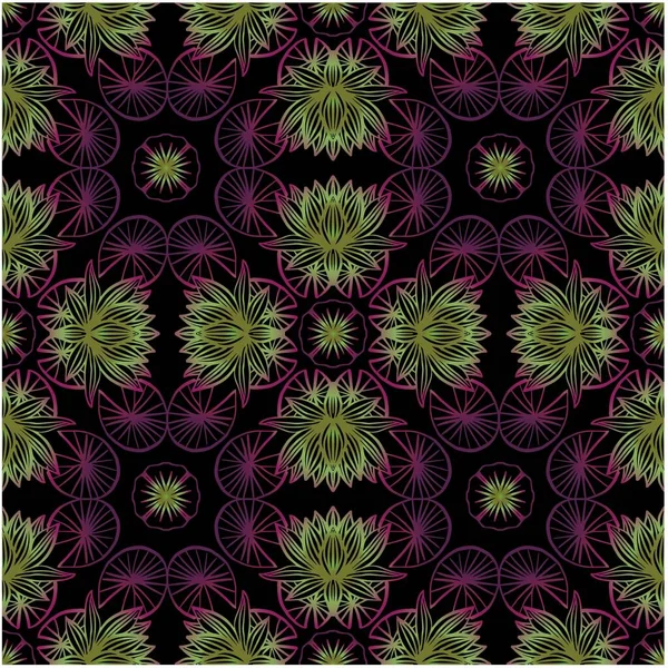 Modèle Sans Couture Mandala Avec Fleur Lotus — Image vectorielle