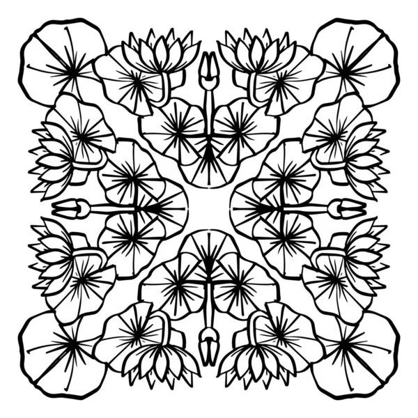 Pattern Mandala Lotus Flower — Stock Vector