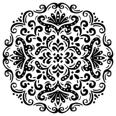 Kalıp mandala etnik dekoratif süsü.