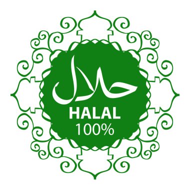 Mandala ile helal, çıkartma veya etiket