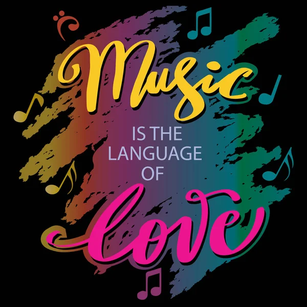 Musik Kärlekens Språk Motiveringscitat — Stock vektor