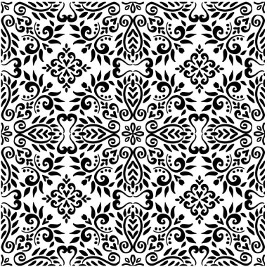  Siyah ve beyaz üzerine mandala desensiz çiçek süsü