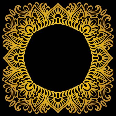 Altın mandala, pürüzsüz desenli çiçek deseni.