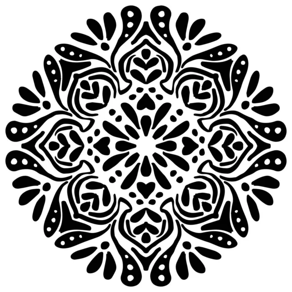 Çiçek Desenli Mandala Dekoratif Süs — Stok Vektör