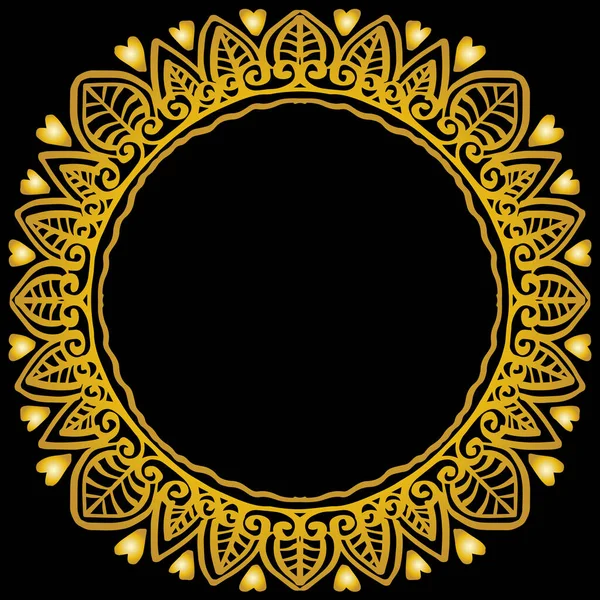 Goud Mandala Naadloos Patroon Bloemen Frame — Stockvector