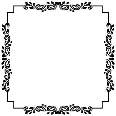 El çizimi retro çiçek çerçevesi