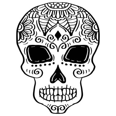  Zentangle insan kafatası çizimi