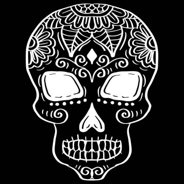  Zentangle insan kafatası çizimi