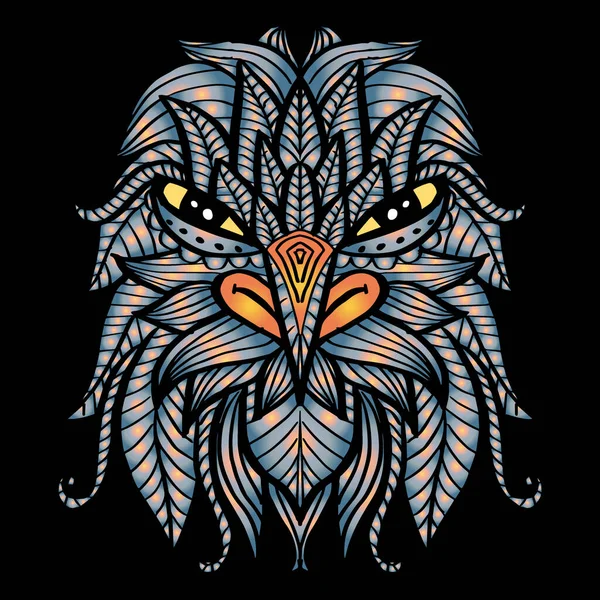 Tête Aigle Dessinée Main Art Zentangle — Image vectorielle