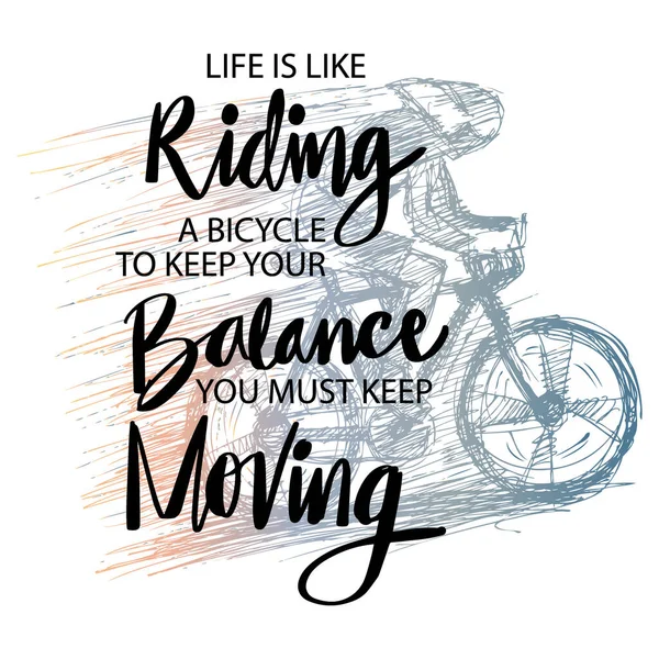 Ζωή Είναι Σαν Οδηγείς Ποδήλατο Για Κρατήσεις Την Ισορροπία Σου — Διανυσματικό Αρχείο
