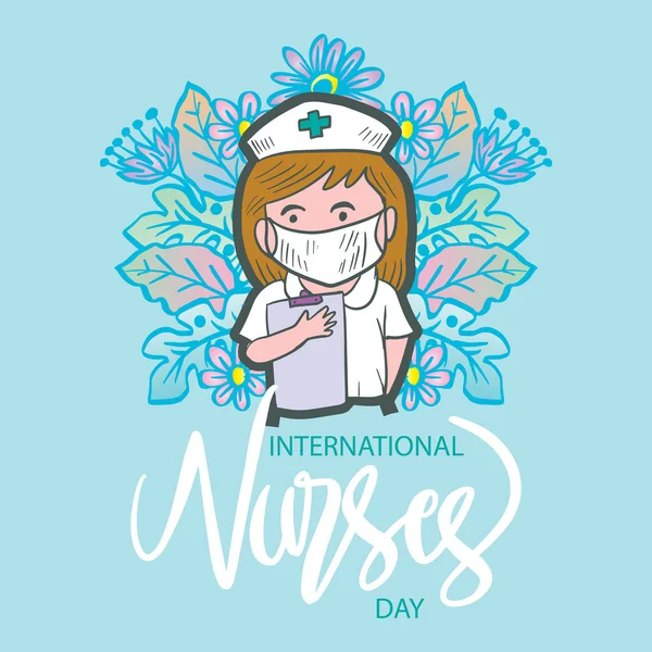 Διεθνής Ημέρα Νοσοκόμων Διάνυσμα Μαΐου Έννοια Ευχετήριων Καρτών — Διανυσματικό Αρχείο