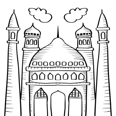 Cami, karalama el çizimi