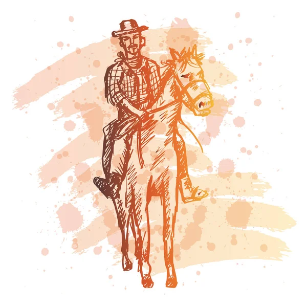 Kovboy Atı Çiziyorum — Stok Vektör