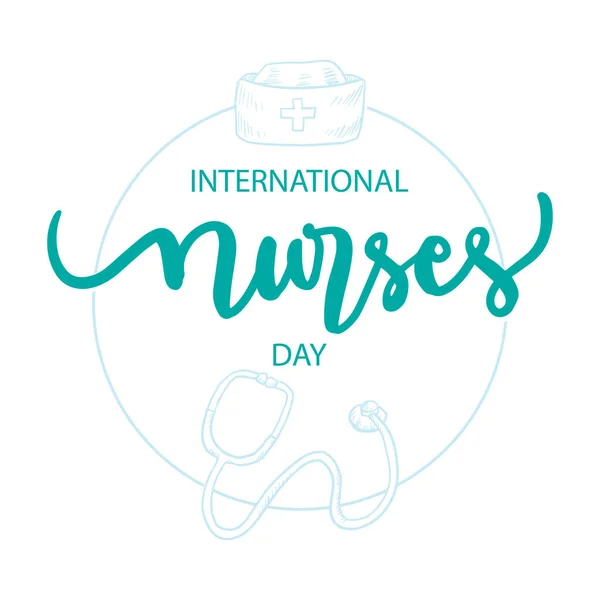 Διεθνής Ημέρα Νοσοκόμων Διάνυσμα Μαΐου Έννοια Ευχετήριων Καρτών — Διανυσματικό Αρχείο