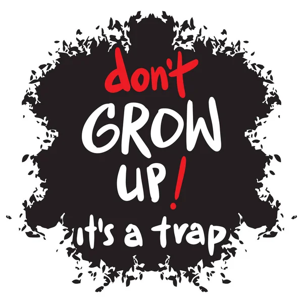 Don Grow Trap Hand Lettering Poster Quotes Kids — ストックベクタ