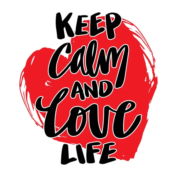 Keep Calm Love Life Poster Quotes — Vector de stock