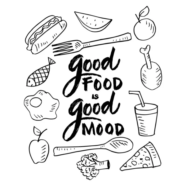 İyi yemek iyi ruh halidir. Poster tırnak içinde.